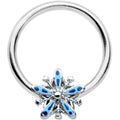 BodyCandy 16G 3/8 Snowflake Blues Christmas BCR Captive Charm Ring — main product shot