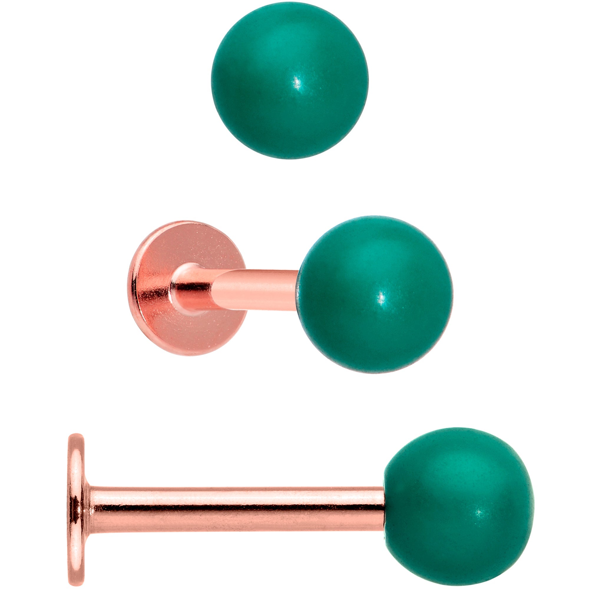 BodyCandy 16G 5/16 Red Gem Rose Gold Tone Snowman Christmas Labret Set of 3 — lifestyle context