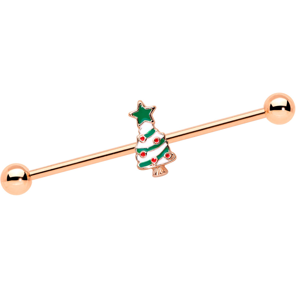 BodyCandy 14G Red Gem Snowman Christmas Industrial Barbell 38mm Set of 2 — lifestyle context
