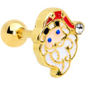 BodyCandy 16G 1/4 Gold Tone Blue Eyed Santa Christmas Cartilage Tragus — main product shot