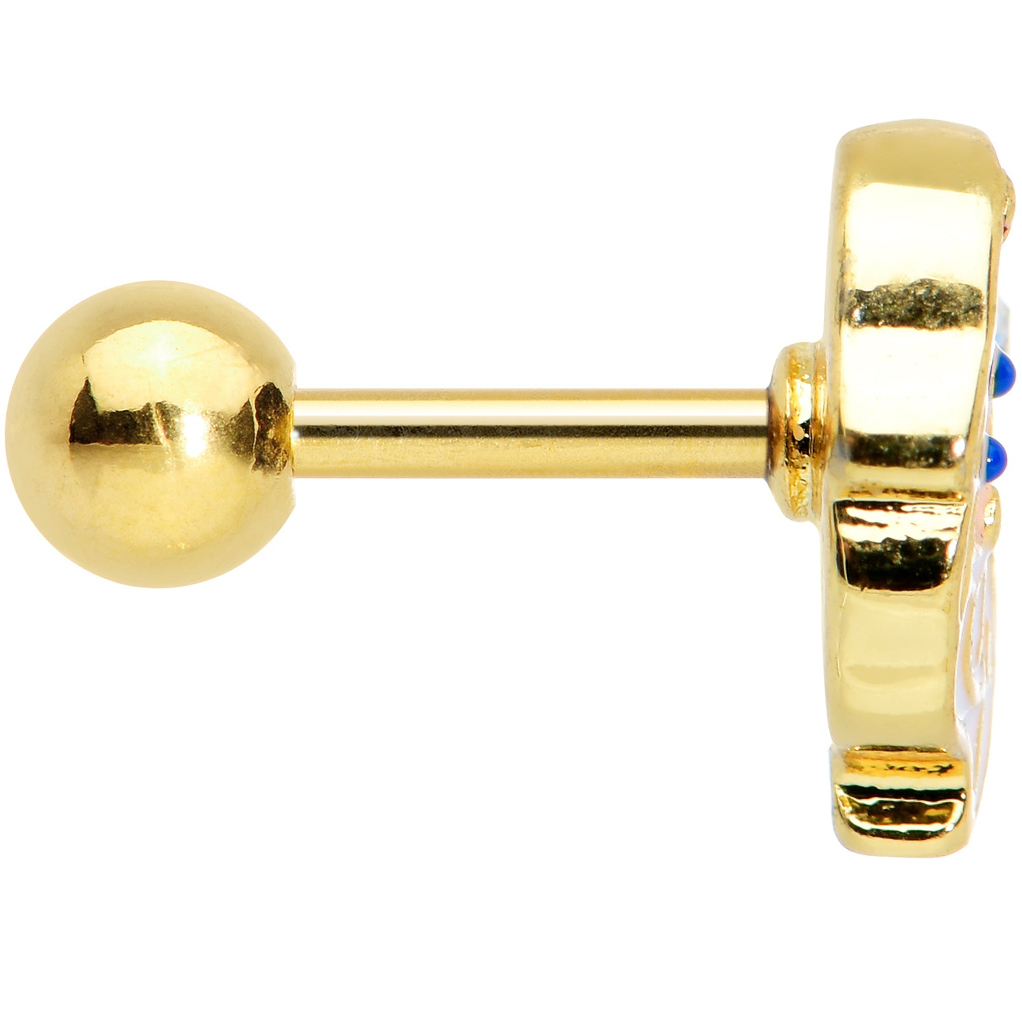 BodyCandy 16G 1/4 Gold Tone Blue Eyed Santa Christmas Cartilage Tragus — lifestyle context