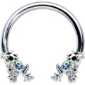 BodyCandy 16G 3/8 Black Gem Polka Dot Frogs Horseshoe Circular Barbell — main product shot
