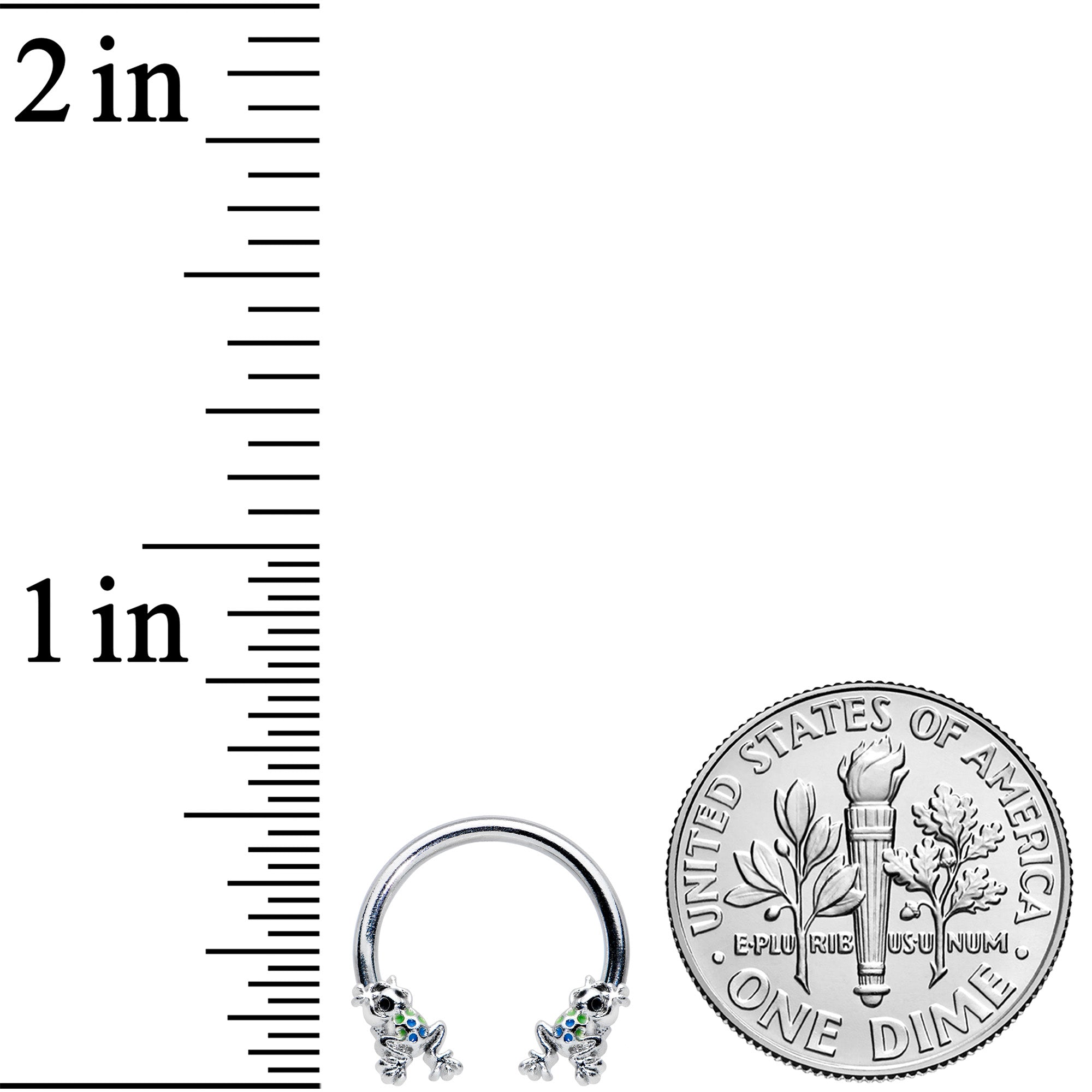 BodyCandy 16G 3/8 Black Gem Polka Dot Frogs Horseshoe Circular Barbell — lifestyle context