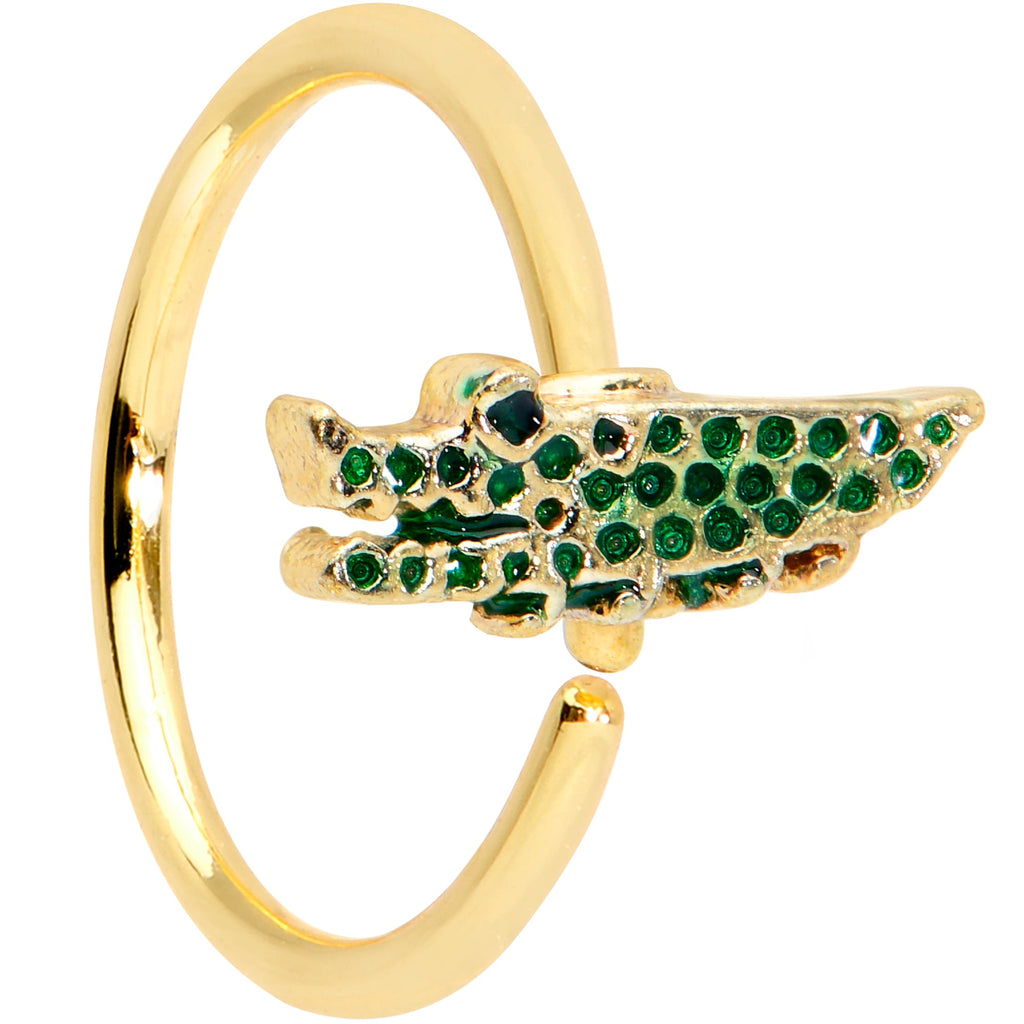 BodyCandy 20G 5/16 Gold Tone Hungry Alligator Nose Hoop — main product shot