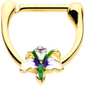 BodyCandy 16G 5/16 Clear Gem Gold Tone Iris Flower Cartilage Clicker — main product shot