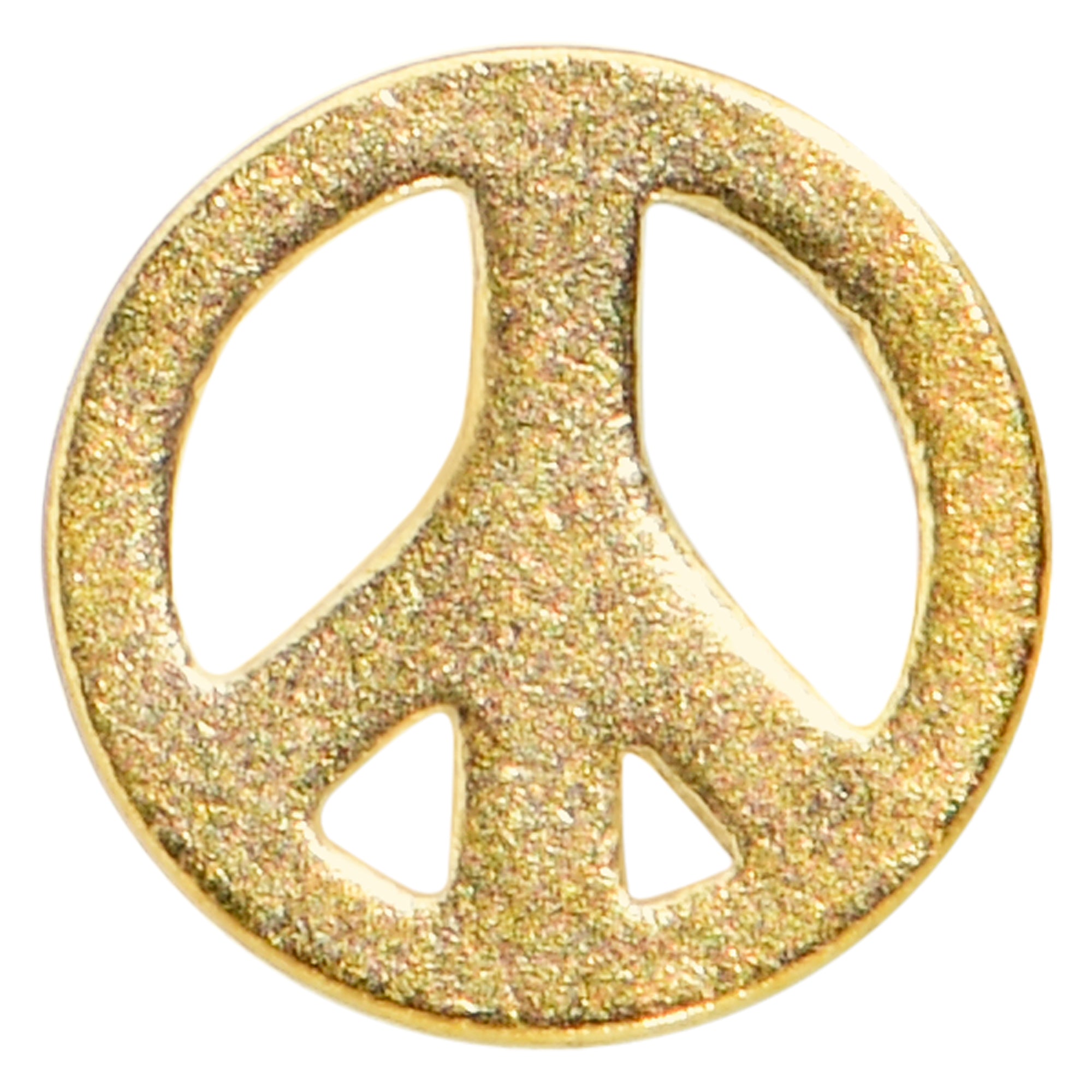 BodyCandy 20G 1/4 Gold Tone Simple Peace Sign L Shape Nose Ring — detail close-up