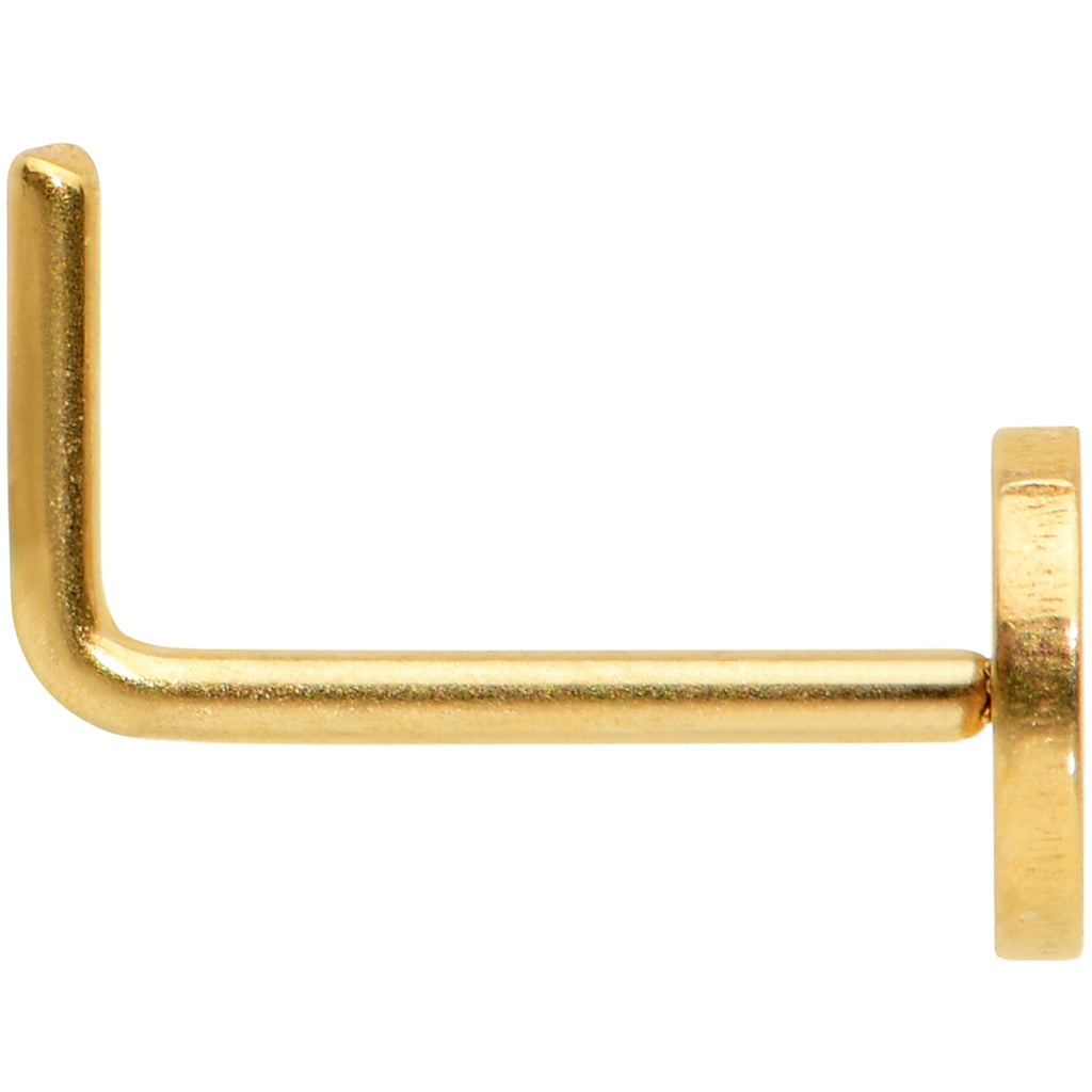 BodyCandy 20G 1/4 Gold Tone Simple Peace Sign L Shape Nose Ring — lifestyle context