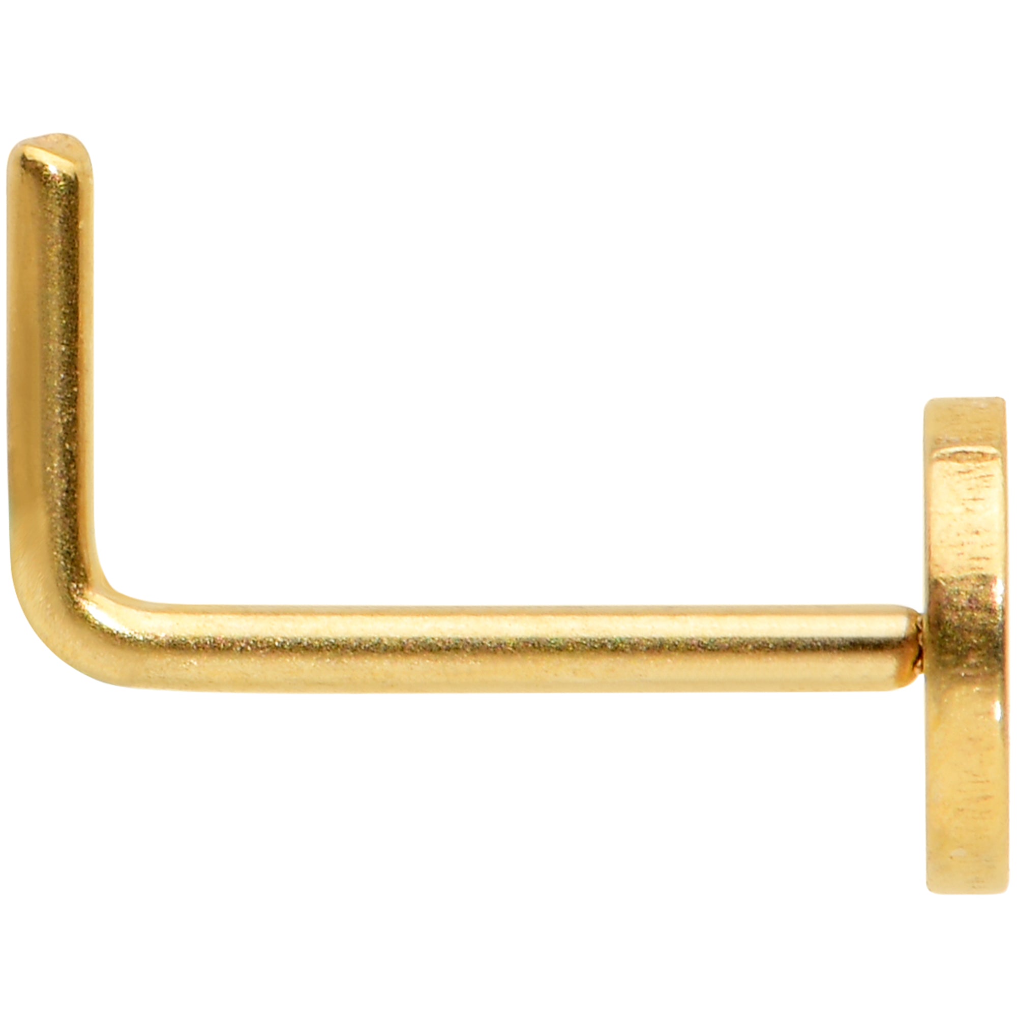 BodyCandy 20G 1/4 Gold Tone Simple Peace Sign L Shape Nose Ring — lifestyle context