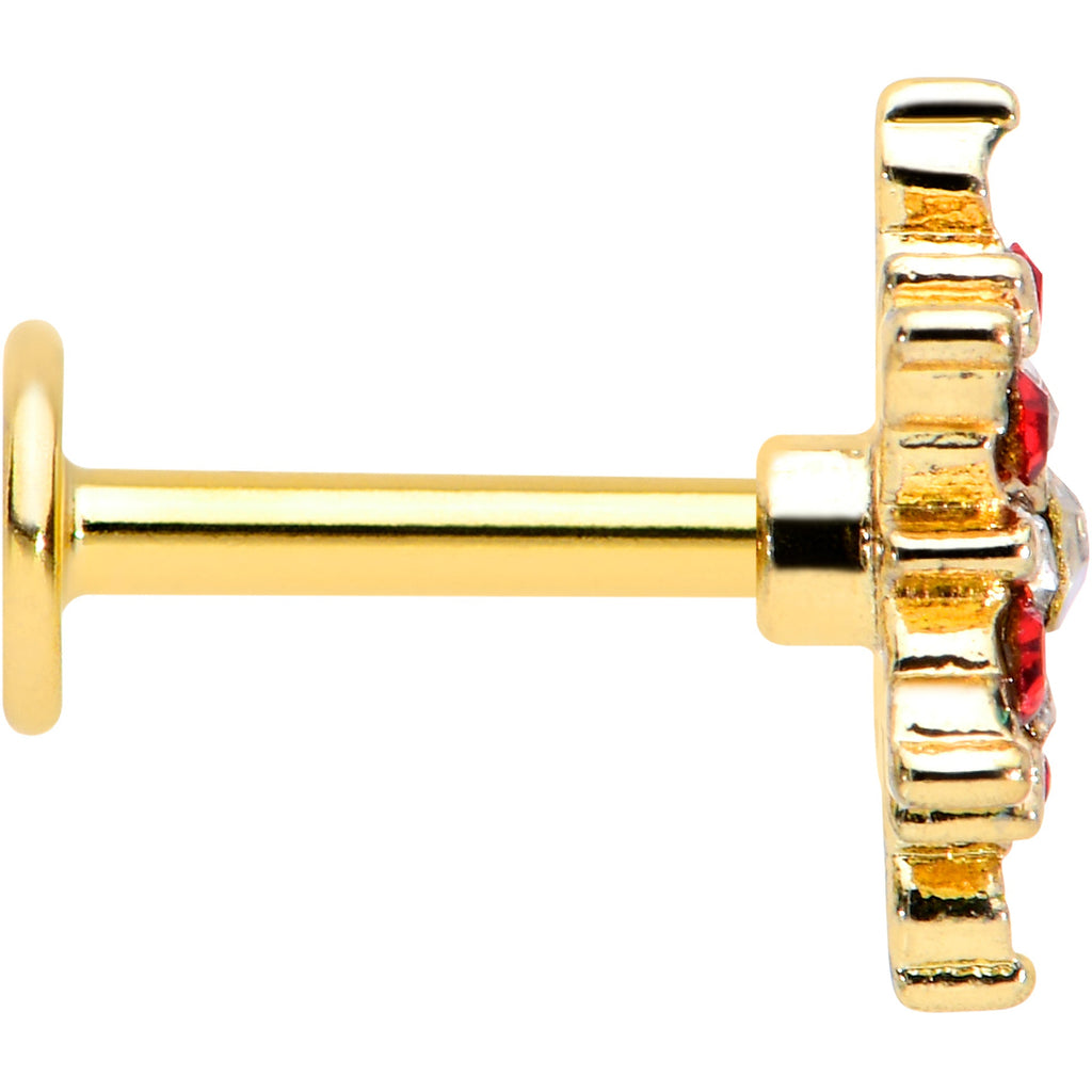 BodyCandy 16G 1/4 Red Aurora Gem Gold Tone Christmas Star Labret Tragus — lifestyle context