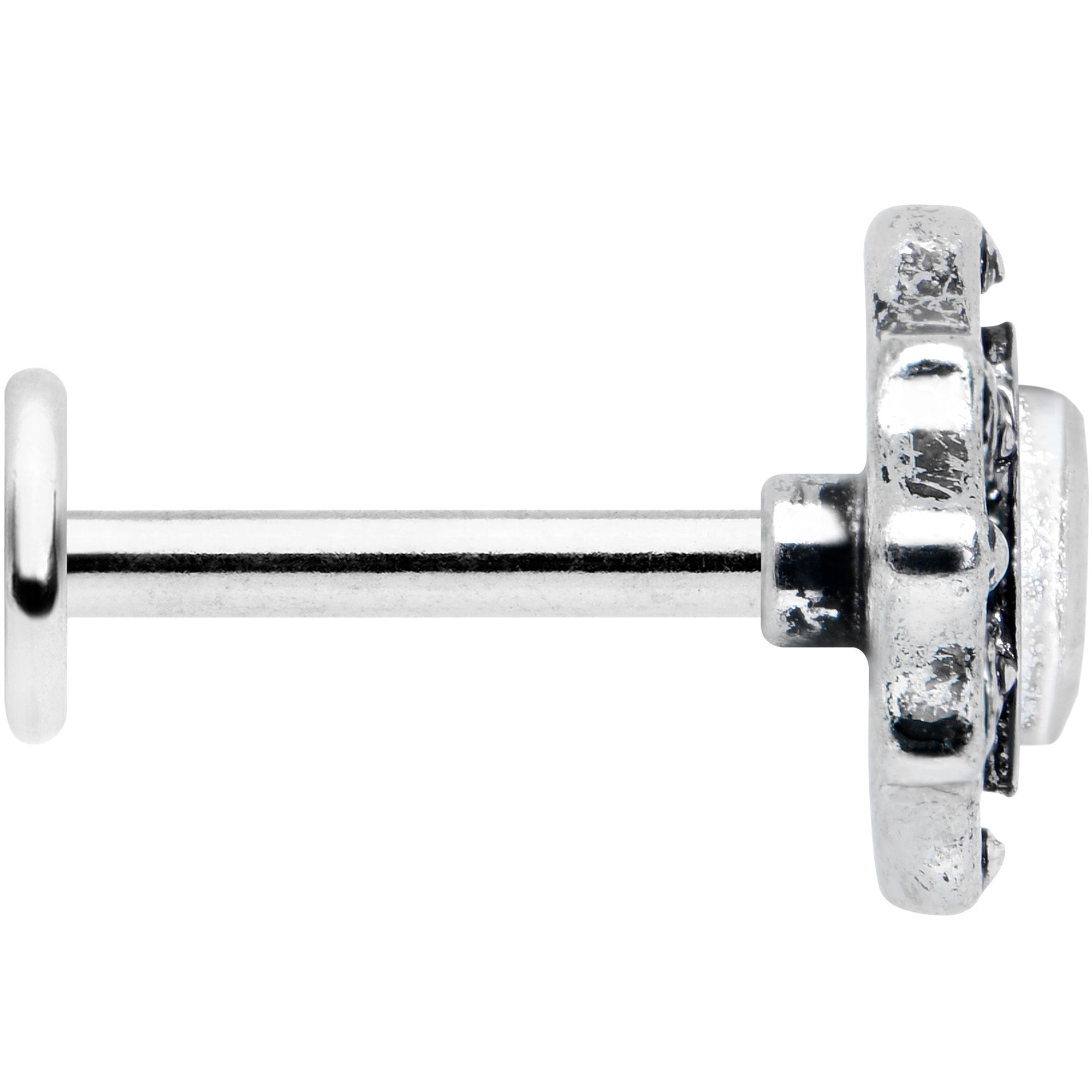 BodyCandy 16G 5/16 Clear Gem Retro Rhombus Labret Monroe Tragus — lifestyle context