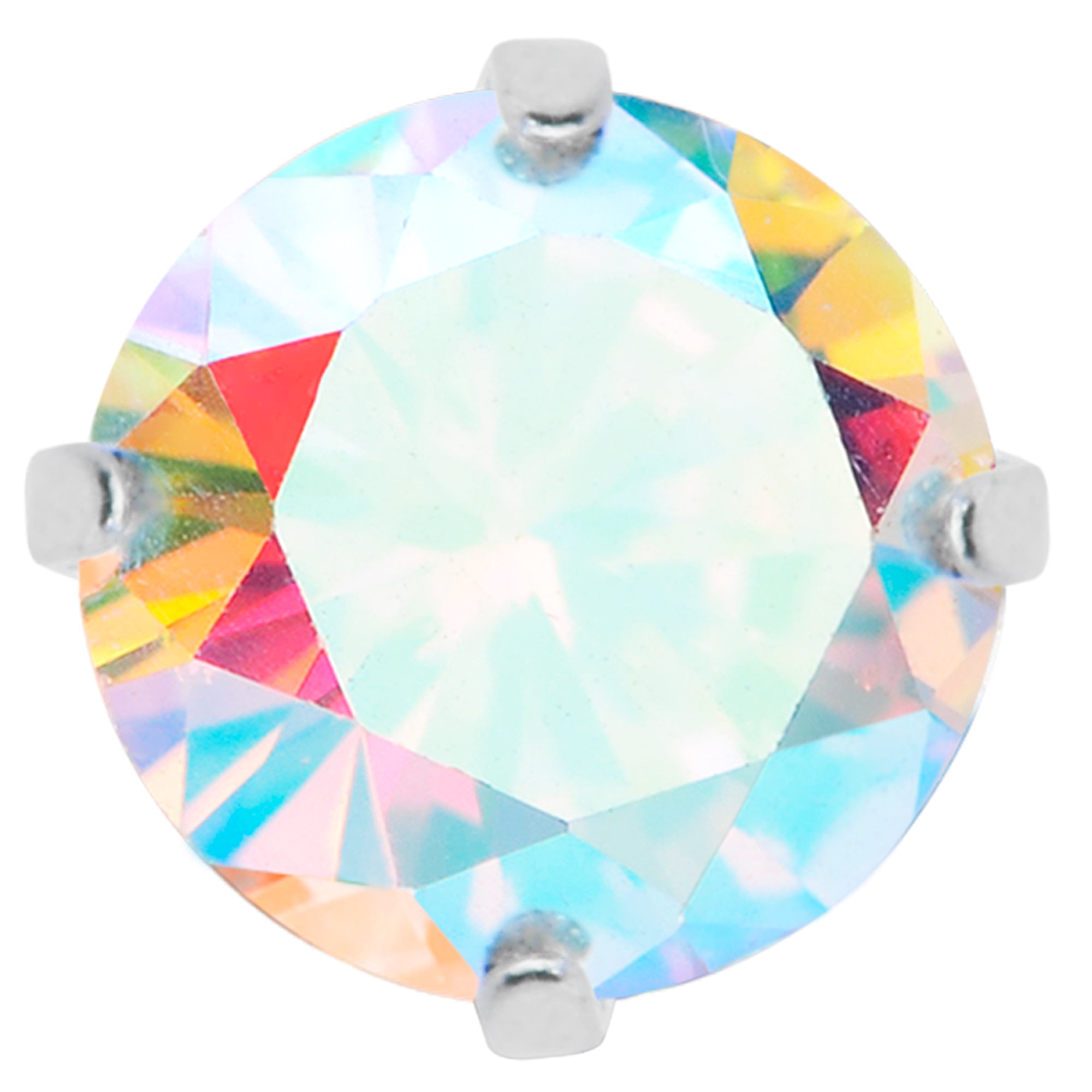 BodyCandy 16G 5/16 Aurora CZ G23 Titanium Threadless Flower Labret Tragus — lifestyle context