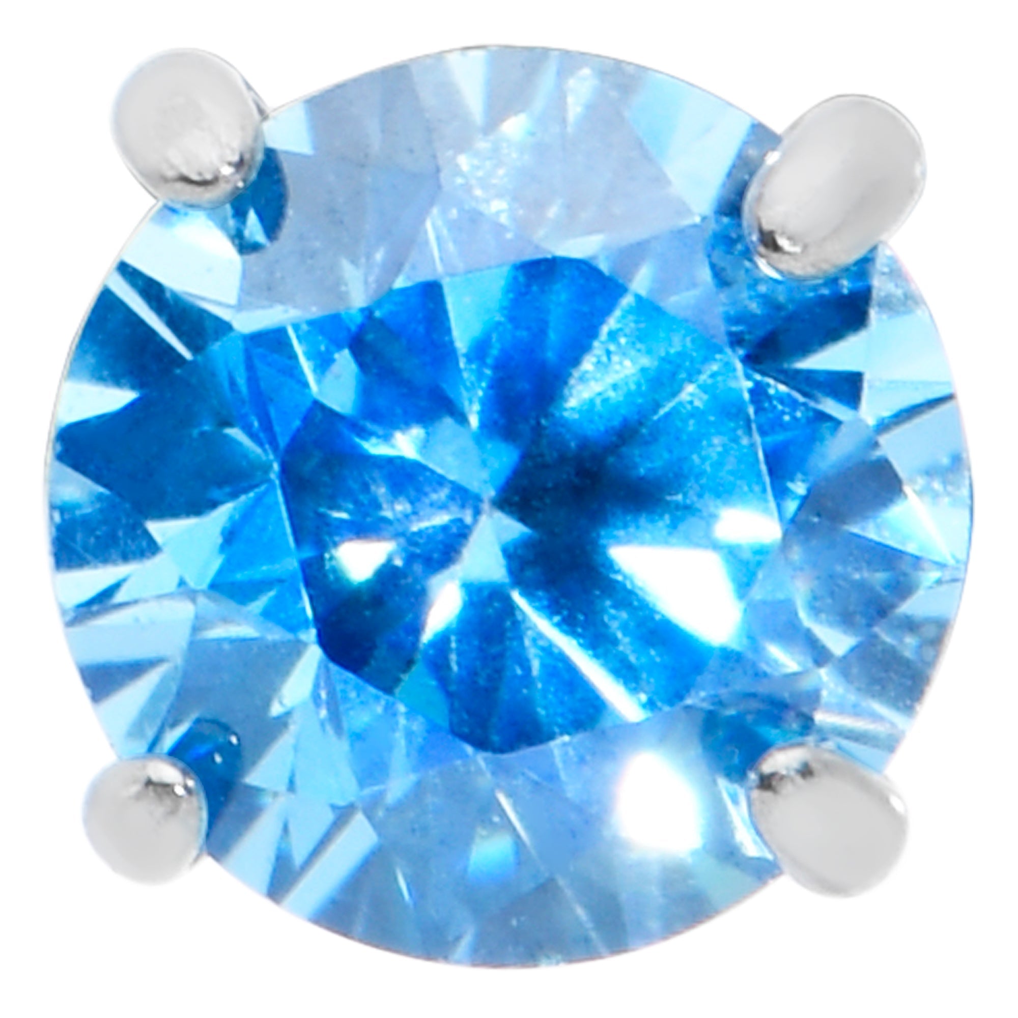BodyCandy 16G 5/16 Blue CZ Gem G23 Titanium Threadless Flower Labret Tragus — lifestyle context