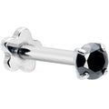 BodyCandy 16G 5/16 Black CZ G23 Titanium Threadless Flower Labret Tragus — main product shot