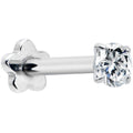 BodyCandy 16G 5/16 Clear CZ G23 Titanium Threadless Flower Labret Tragus — main product shot