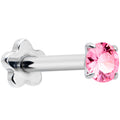 BodyCandy 16G 5/16 Pink CZ Gem G23 Titanium Threadless Flower Labret Tragus — main product shot