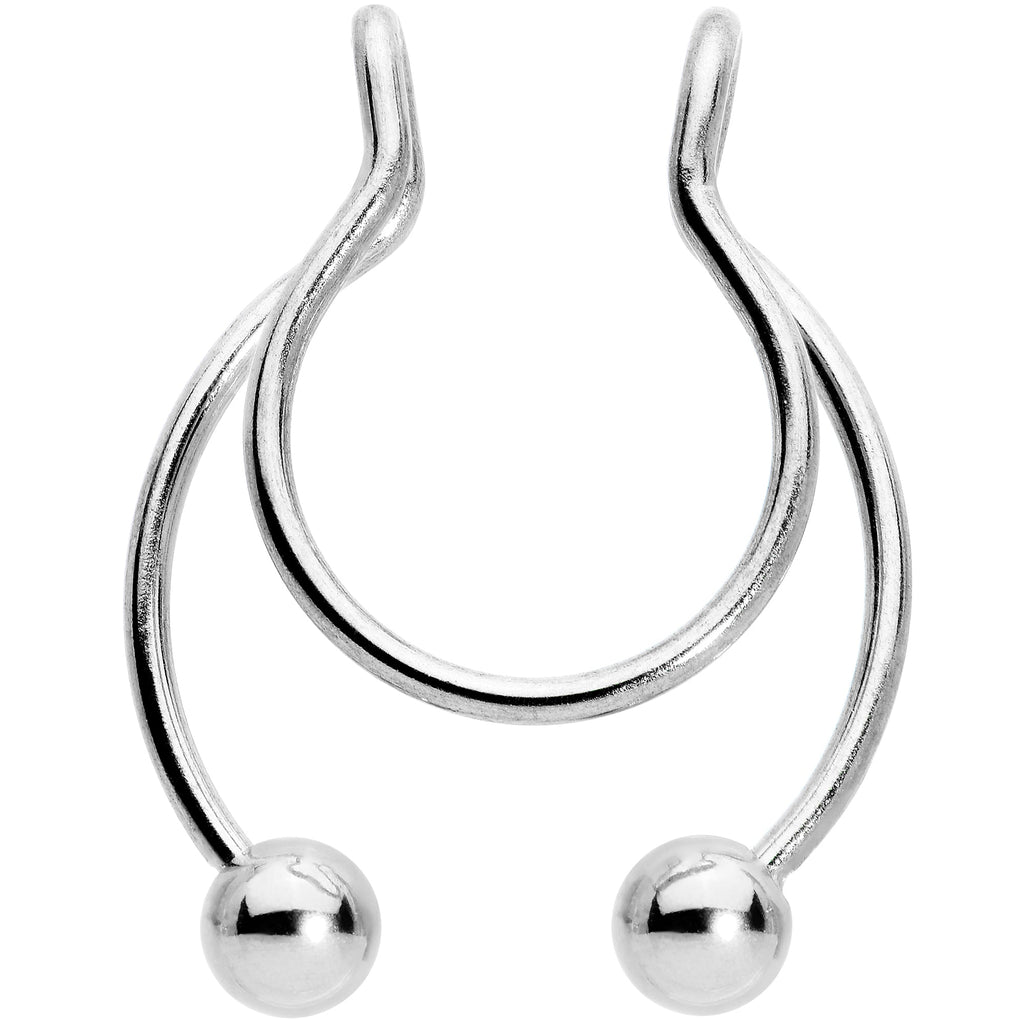 BodyCandy Horseshoe Ball Fake Septum Ring Nipple and Clip on Earring — main product shot
