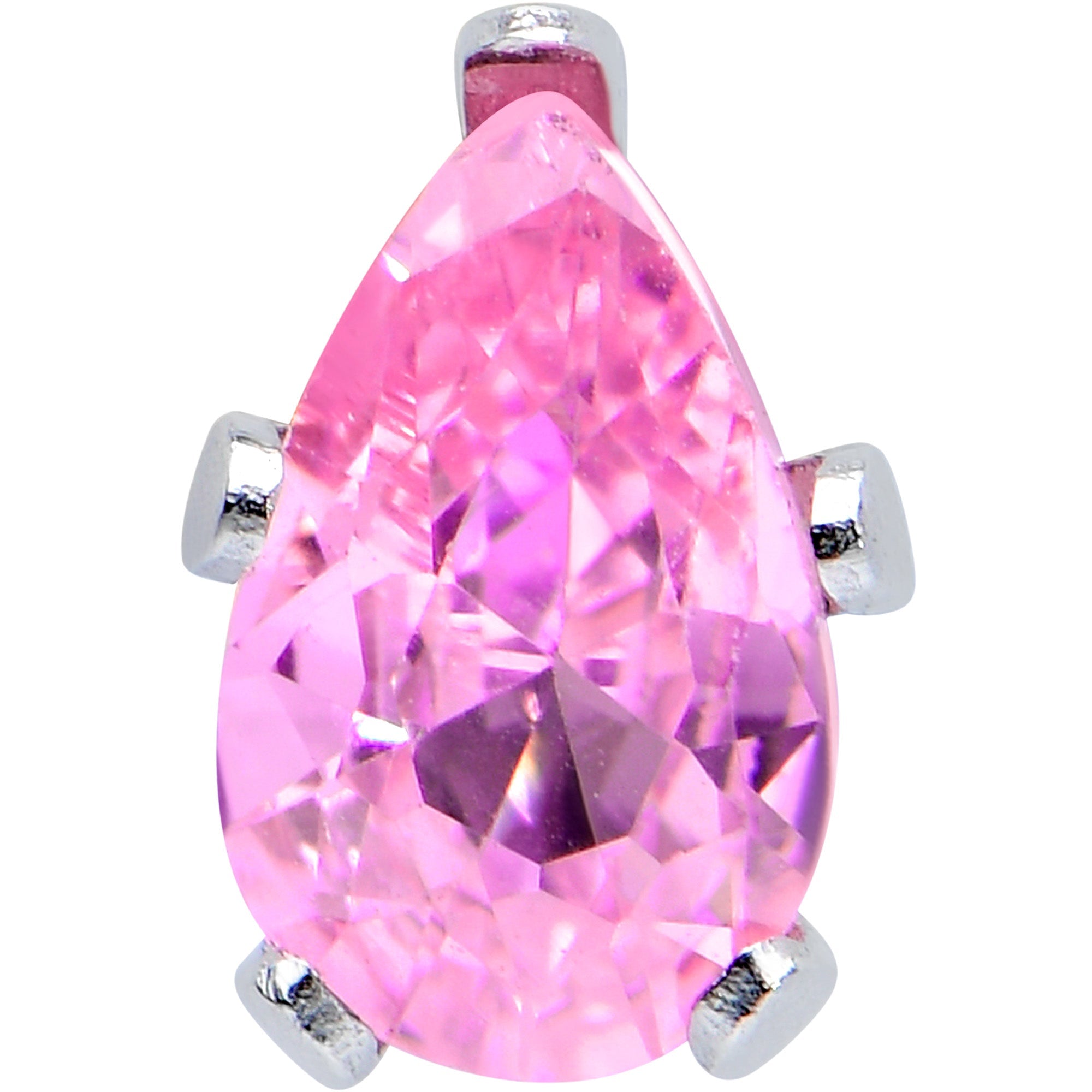 BodyCandy CZ Teardrop Pink Stainless Steel Stud Earrings 3mm to 7mm — lifestyle context