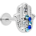 BodyCandy 16G 5/16 Clear Blue Gem Texture Hamsa Labret Monroe Tragus — main product shot