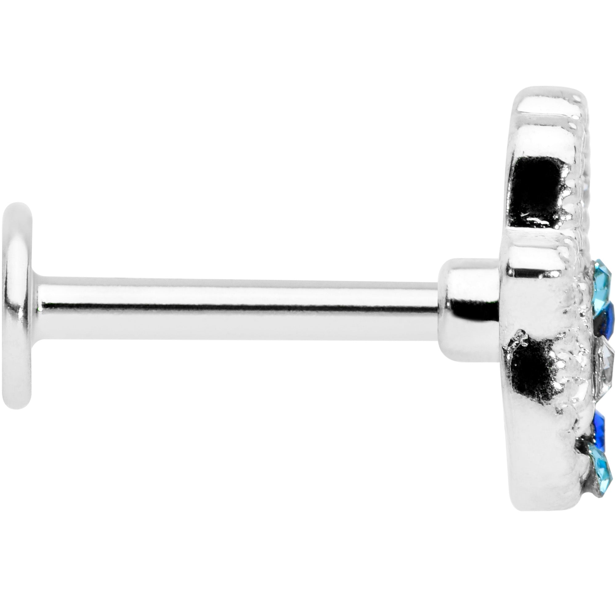 BodyCandy 16G 5/16 Clear Blue Gem Texture Hamsa Labret Monroe Tragus — lifestyle context