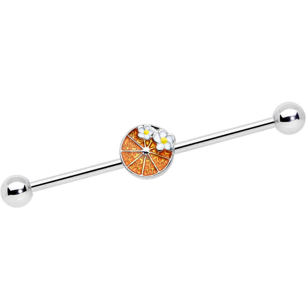 BodyCandy 14G Sweet Orange Fruit Flower Industrial Barbell 38mm — main product shot