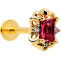 BodyCandy 16G 5/16 Red Gem Gold Tone Regal Escutcheon Labret Monroe Tragus — main product shot