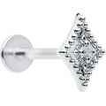 BodyCandy 16G 5/16 Clear Gem Deco Textured Rhombus Labret Monroe Tragus — main product shot
