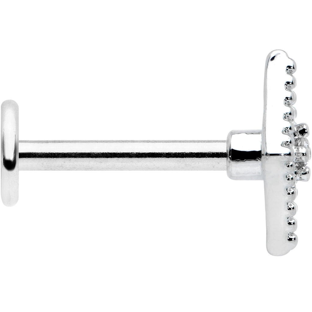BodyCandy 16G 5/16 Clear Gem Deco Textured Rhombus Labret Monroe Tragus — lifestyle context