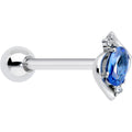 BodyCandy Clear Blue Gem Oval Swirl Barbell Tongue Ring — main product shot