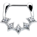 BodyCandy 16G 3/8 Clear Gem Textured Rhombus Arc Cartilage Clicker Ring — main product shot