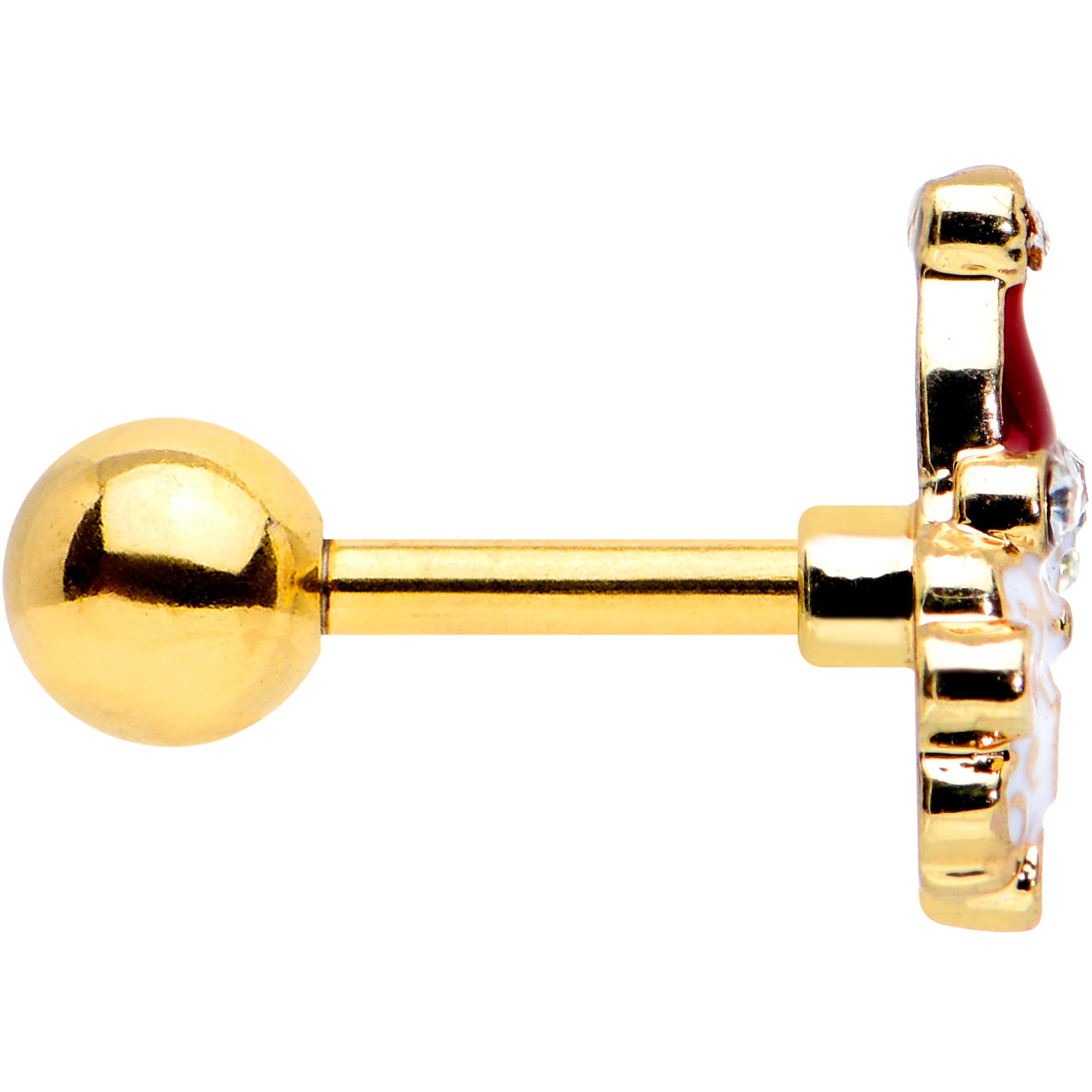 BodyCandy 16G 1/4 Clear Gem Gold Tone Deco Santa Christmas Cartilage Tragus — lifestyle context