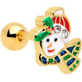 BodyCandy 16G 1/4 Clear Gem Gold Tone Happy Snowman Cartilage Tragus — main product shot