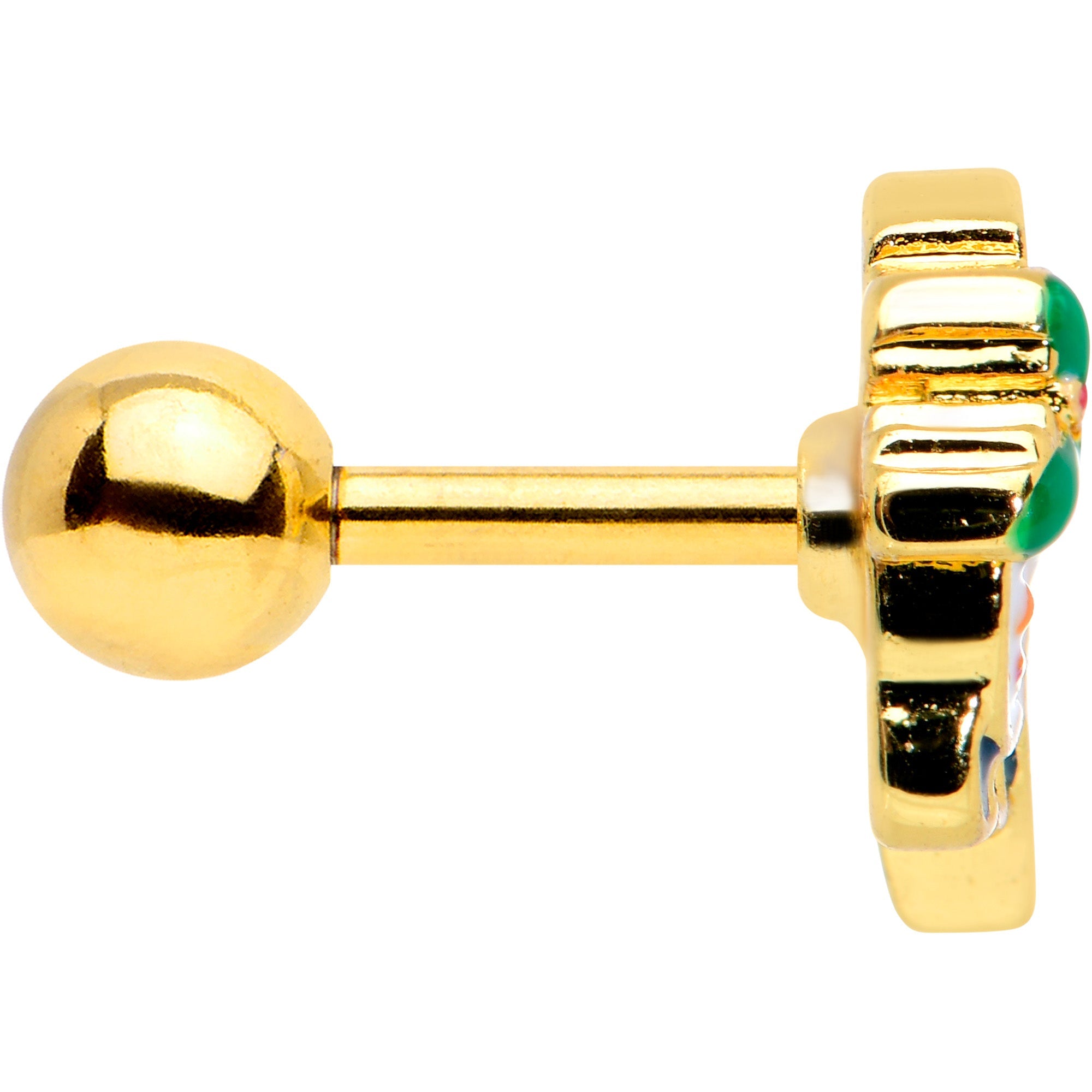 BodyCandy 16G 1/4 Clear Gem Gold Tone Happy Snowman Cartilage Tragus — lifestyle context