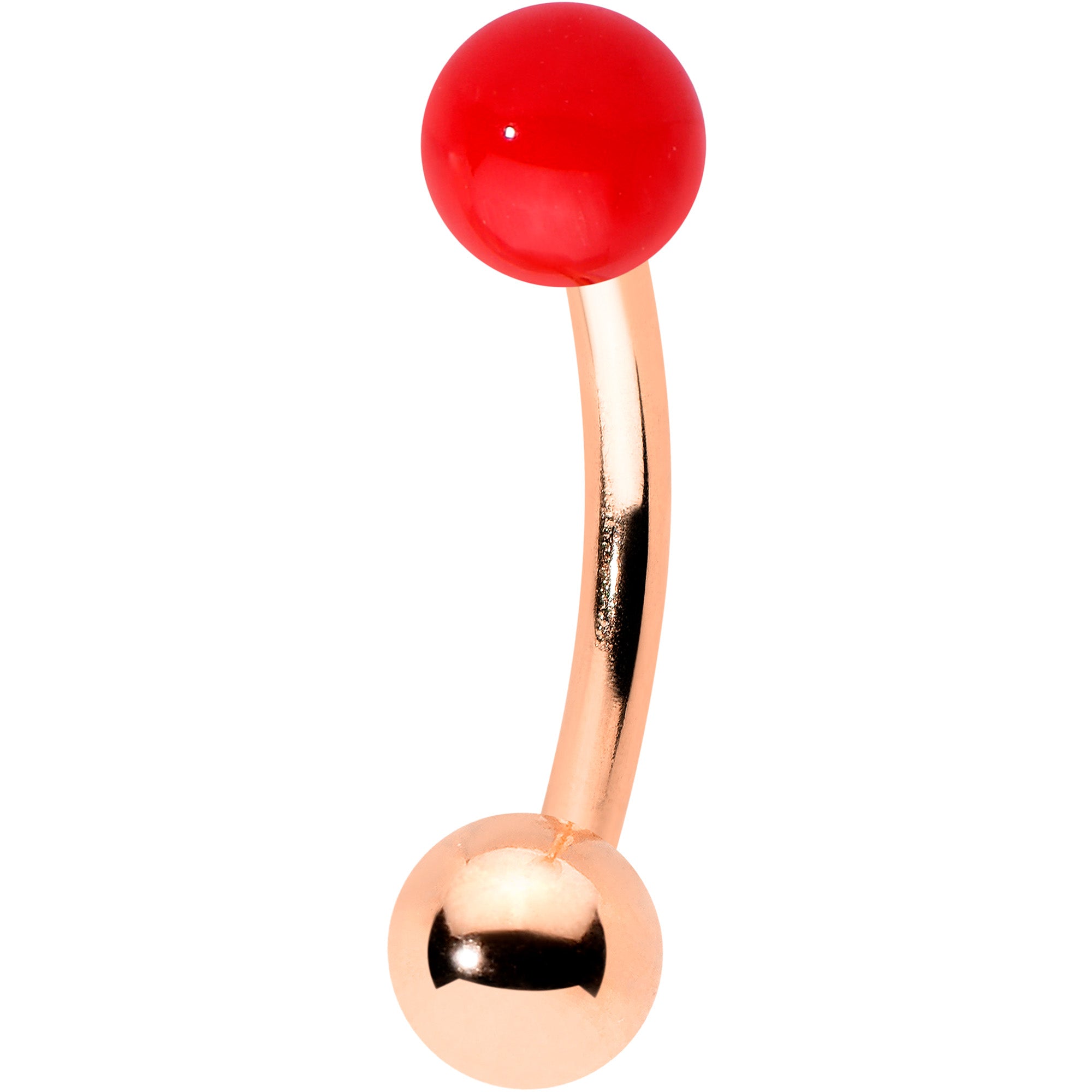 BodyCandy 16G 5/16 Rosy Hue Snowman Christmas Curved Eyebrow Ring Set of 4 — back view