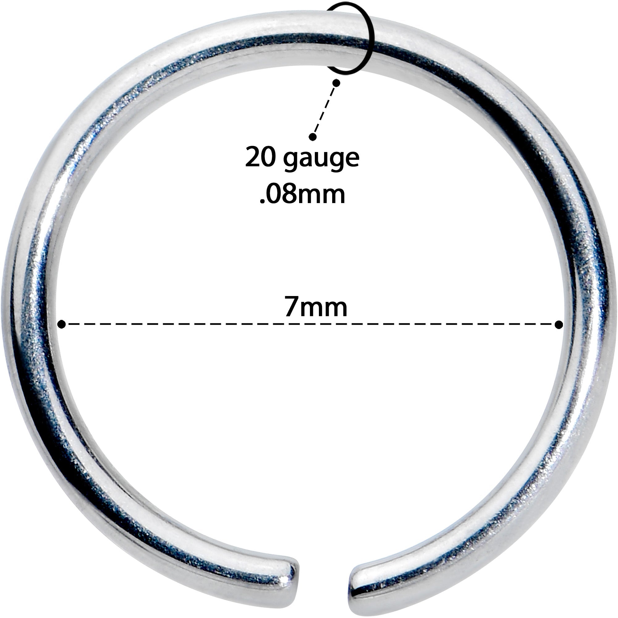BodyCandy 20G 7mm Grade 23 Titanium Bendable Hoop Ring — lifestyle context