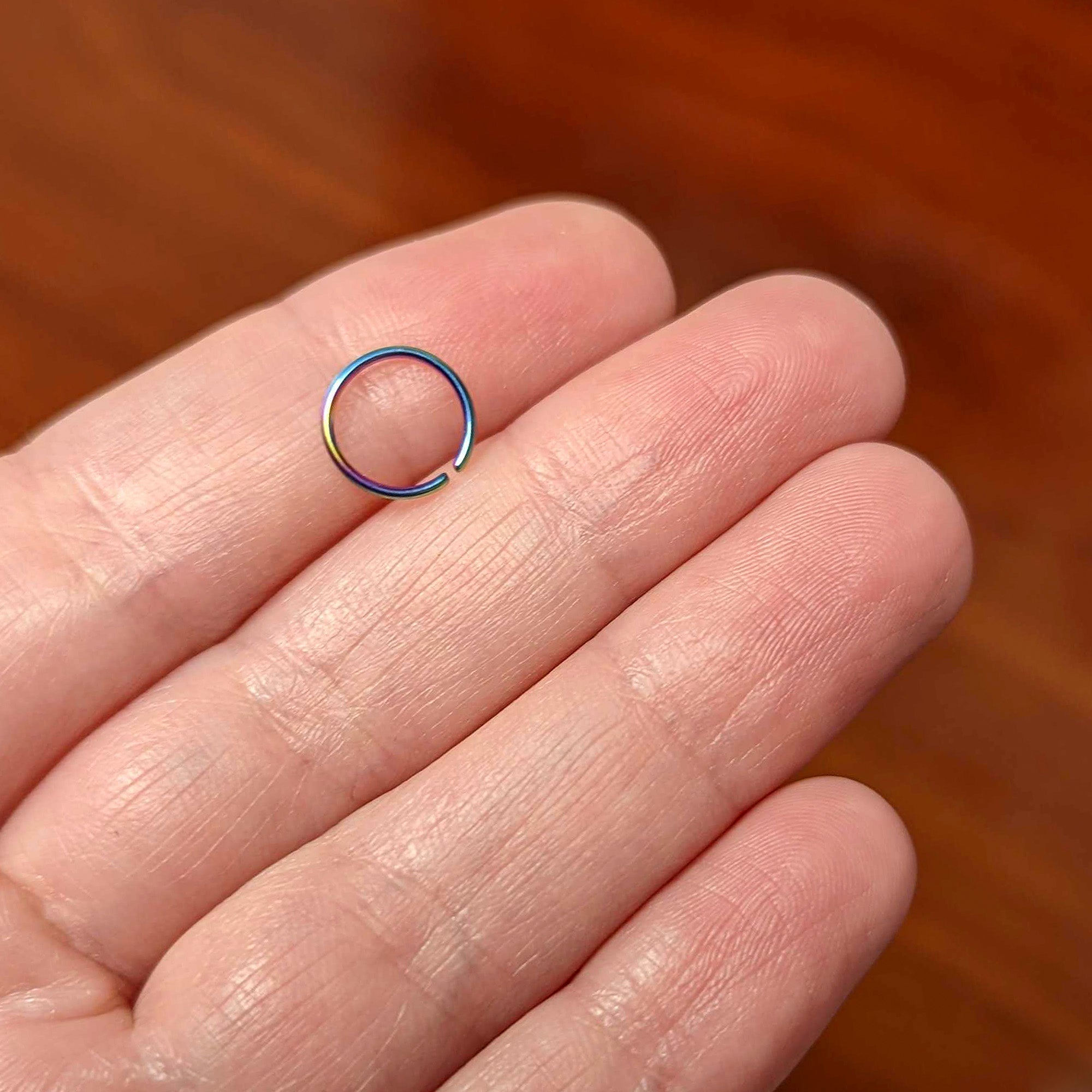 BodyCandy 20G 5/16 Rainbow PVD Grade 23 Titanium Bendable Hoop Ring — side view