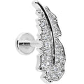BodyCandy 16G 1/4 Clear CZ Gem Feather Internally Threaded Labret Tragus — main product shot