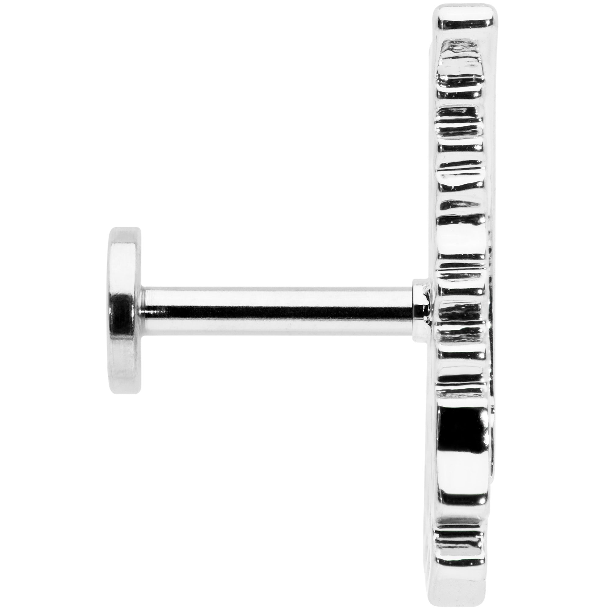 BodyCandy 16G 1/4 Clear CZ Gem Feather Internally Threaded Labret Tragus — lifestyle context