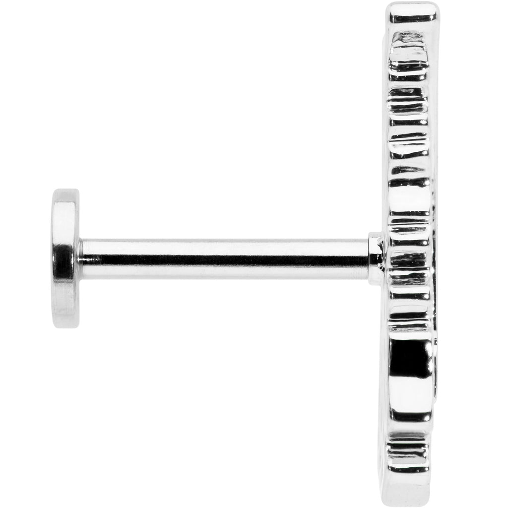 BodyCandy 16G 5/16 Clear CZ Gem Feather Internally Threaded Labret Tragus — lifestyle context