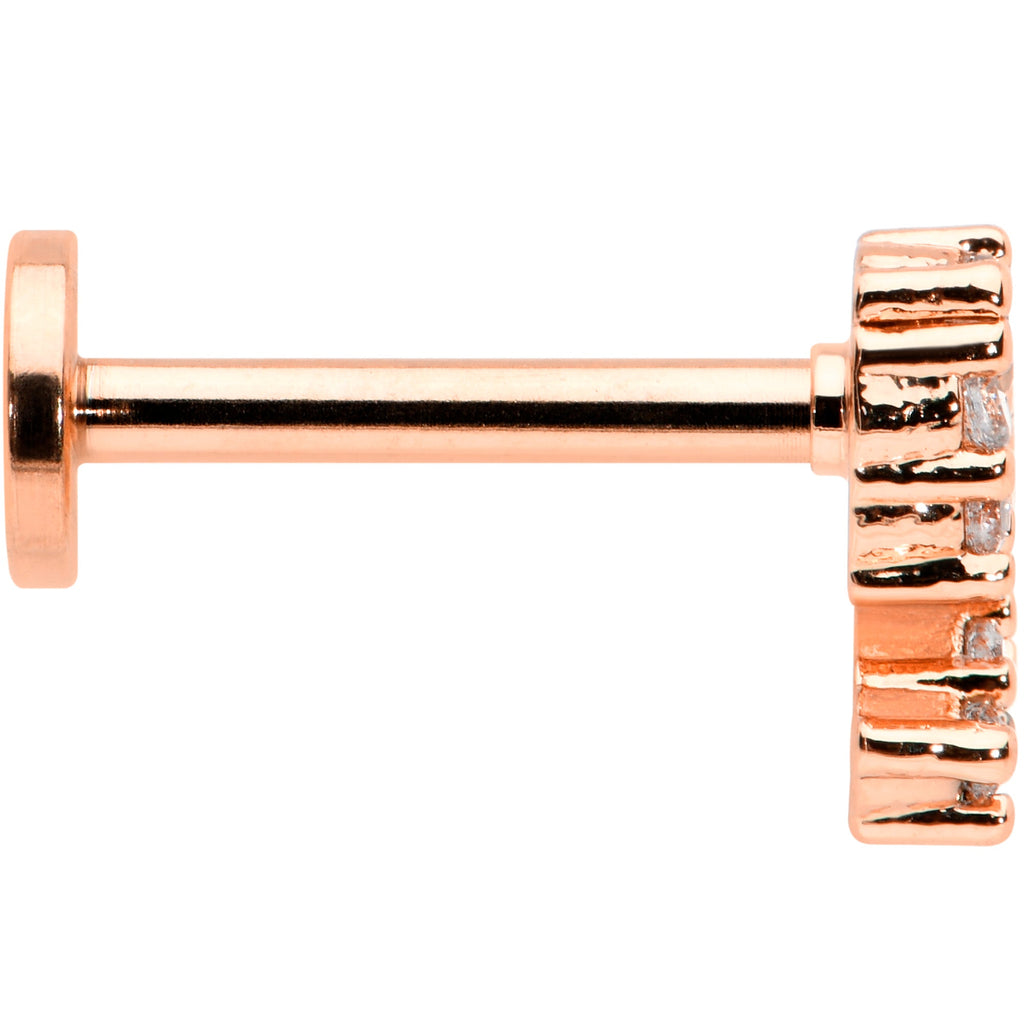 BodyCandy 16G 5/16 CZ Gem Rosy Hue Half Heart Internal Thread Labret Tragus — lifestyle context