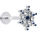 BodyCandy 16G 5/16 Clear Blue Gem Festive Snowflake Labret Monroe Tragus — main product shot
