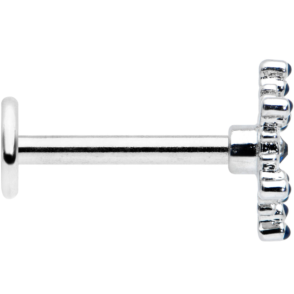 BodyCandy 16G 5/16 Clear Blue Gem Festive Snowflake Labret Monroe Tragus — lifestyle context