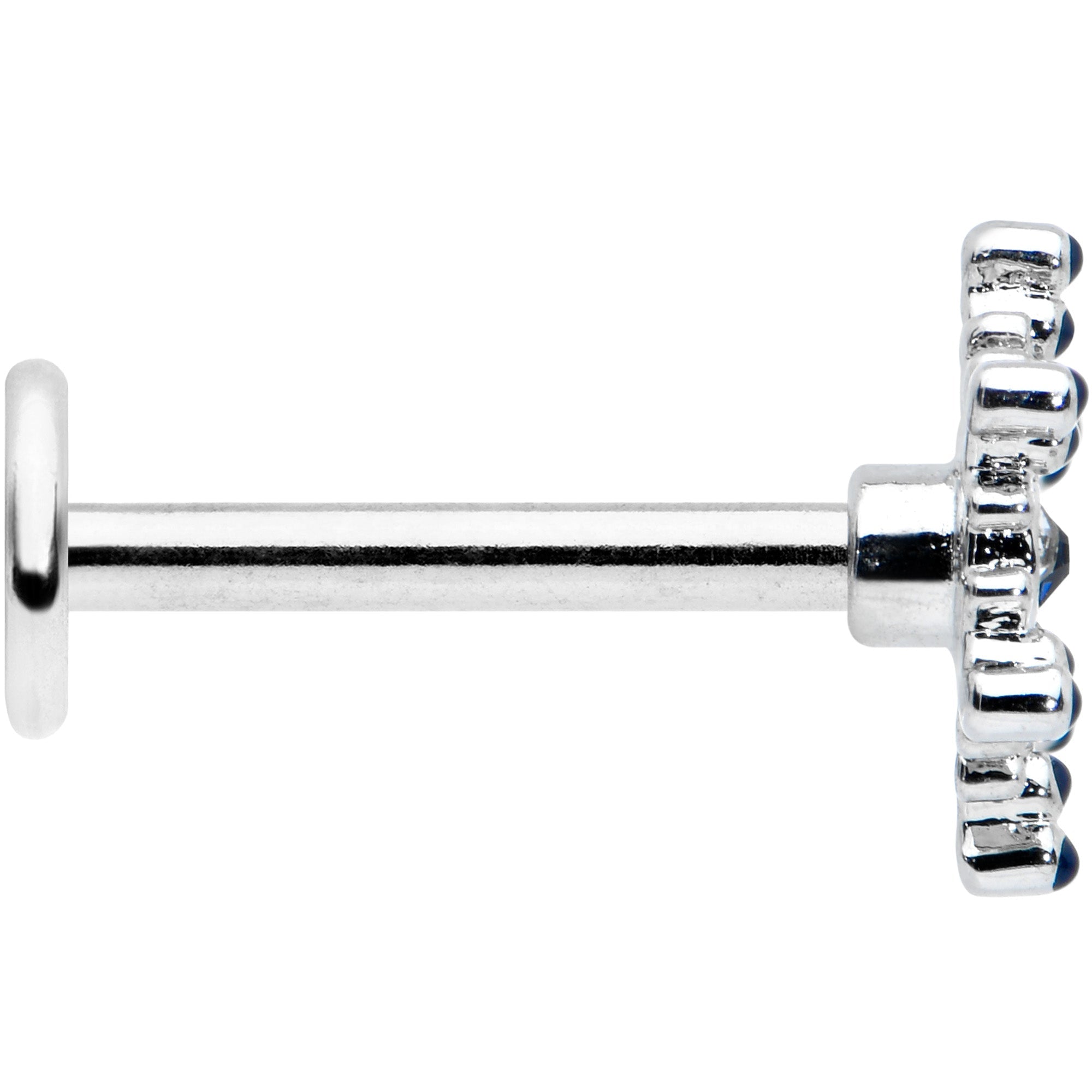 BodyCandy 16G 5/16 Clear Blue Gem Festive Snowflake Labret Monroe Tragus — lifestyle context