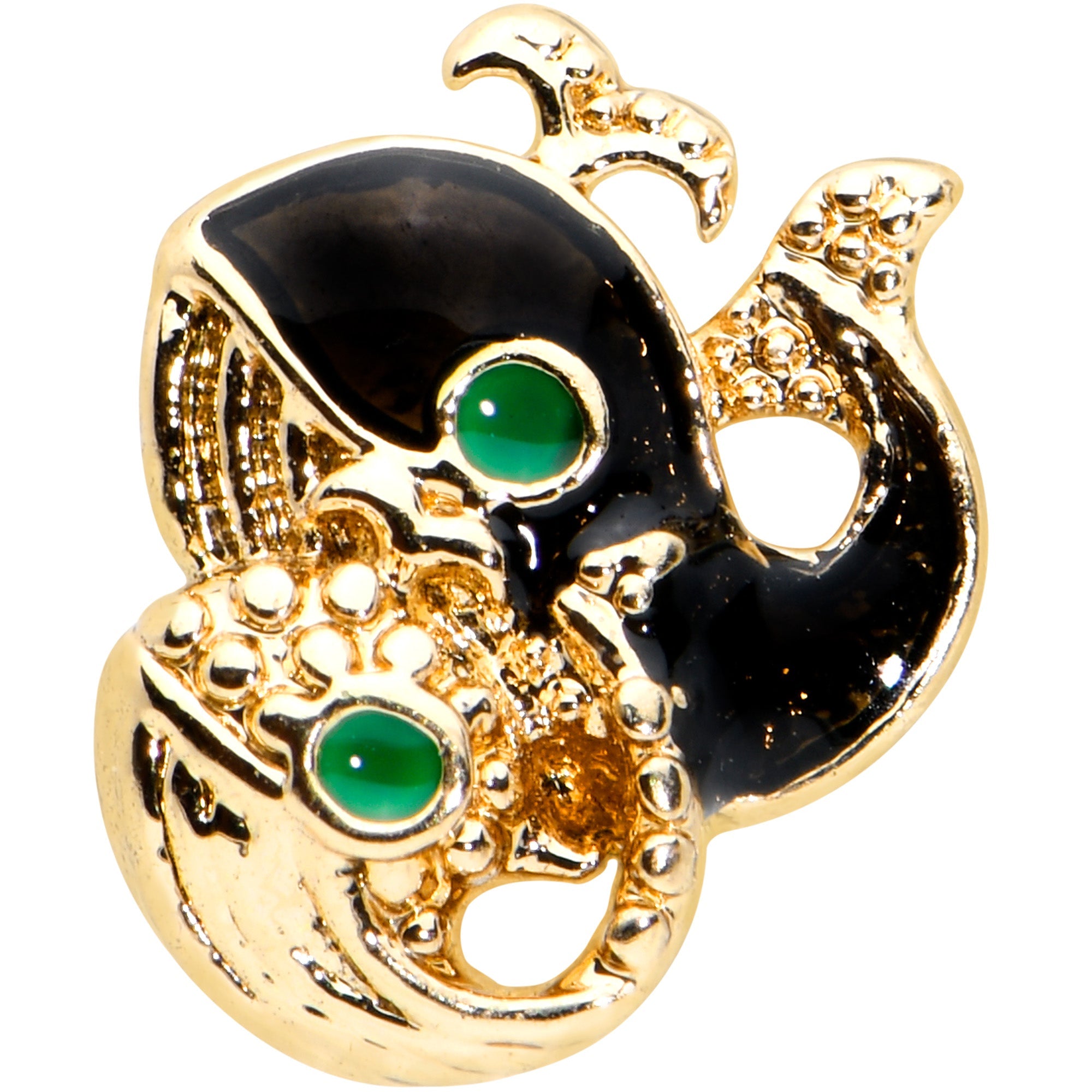 BodyCandy 16G 1/4 Gold Tone Mom Baby Whale Orca Cartilage Tragus Earring — detail close-up