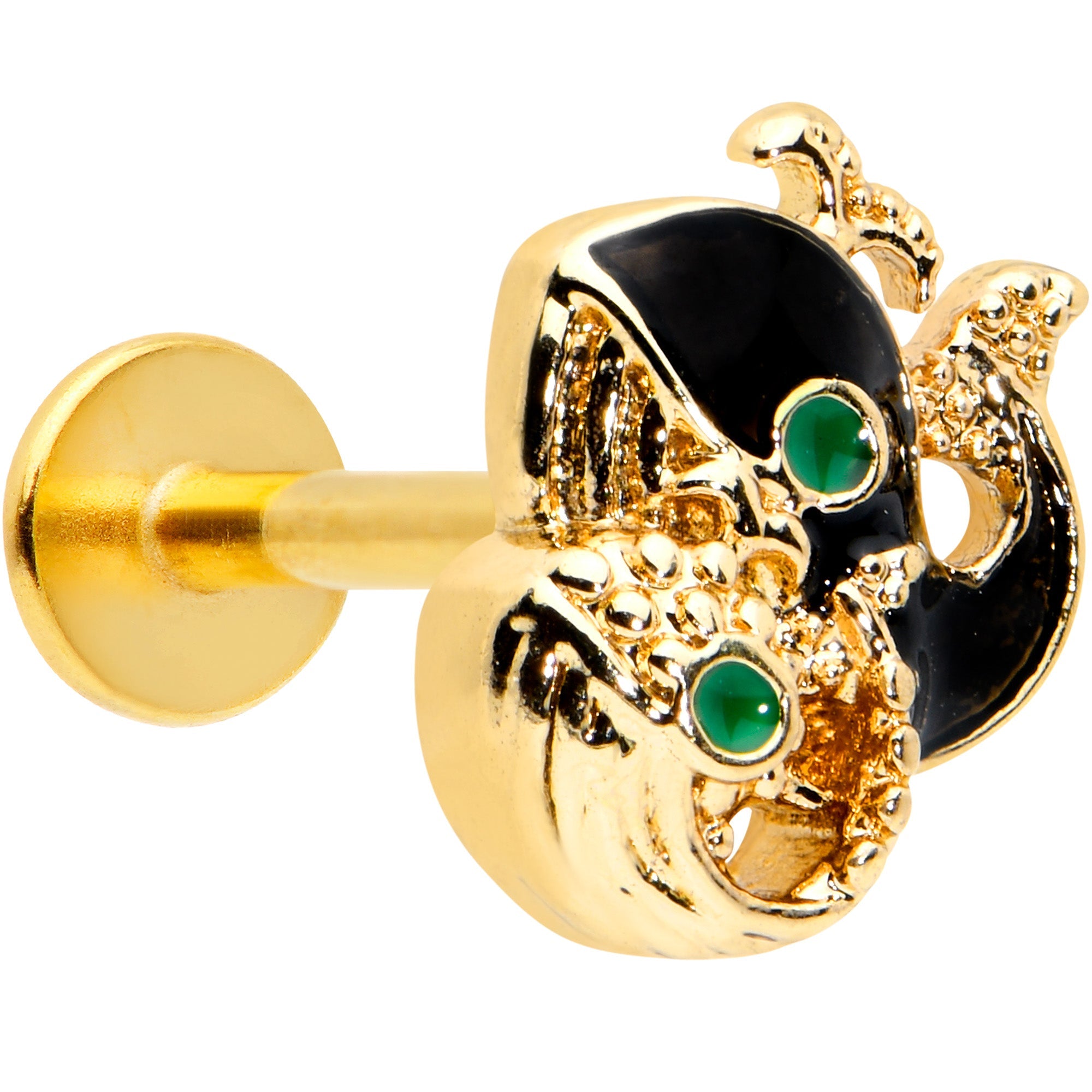 BodyCandy 16G 5/16 Gold Tone Mom Baby Orca Whale Labret Monroe Tragus — main product shot