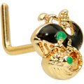 BodyCandy 20G 7mm Gold Tone Mom Baby Whale L Shape Nose Ring — main product shot
