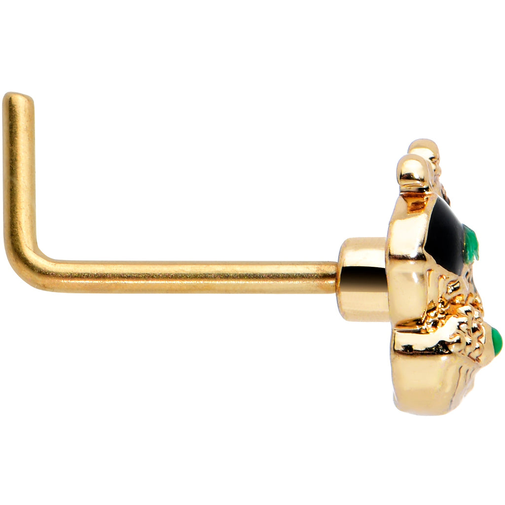 BodyCandy 20G 7mm Gold Tone Mom Baby Whale L Shape Nose Ring — lifestyle context