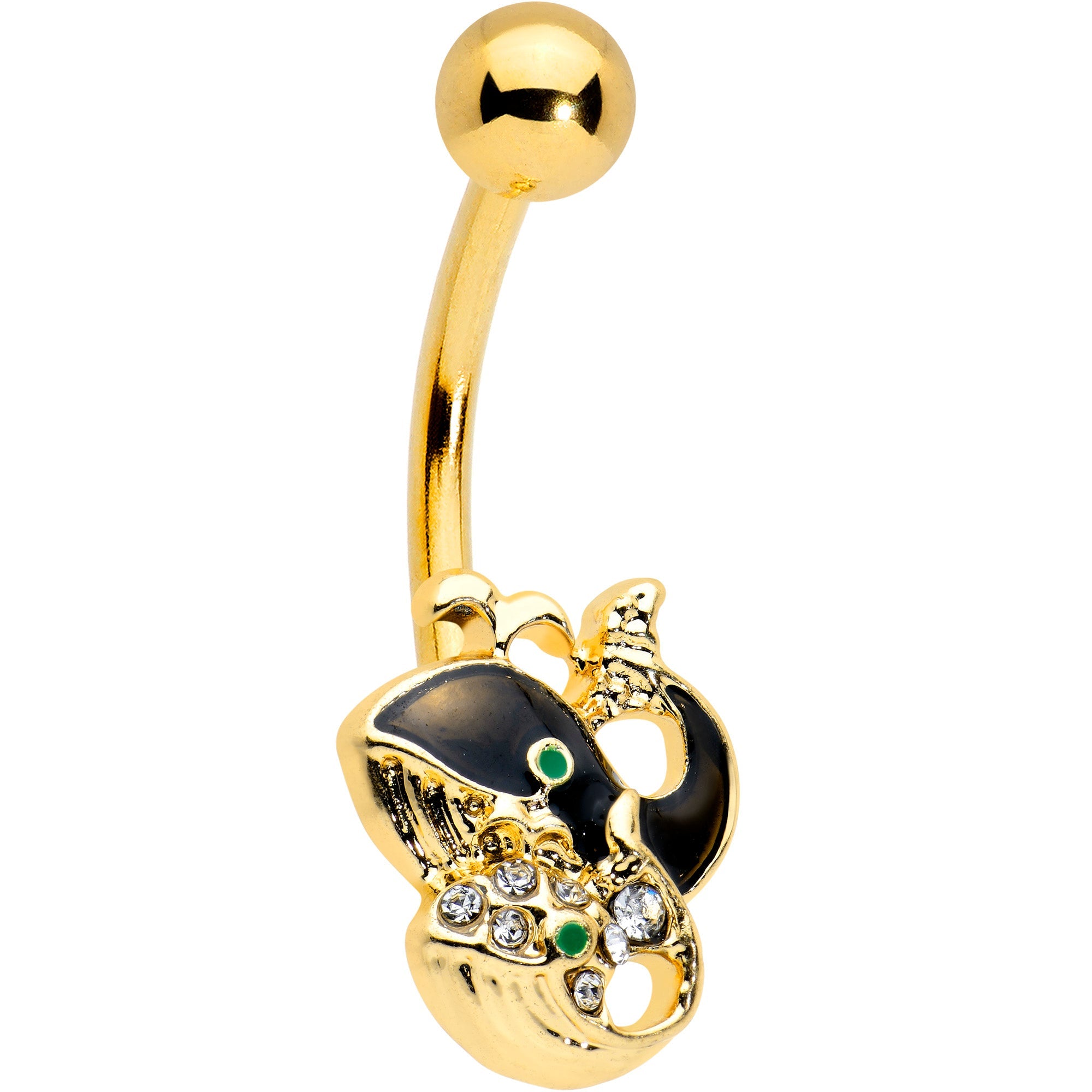 BodyCandy Clear Gem Gold Tone Mom Baby Whale Belly Ring — main product shot