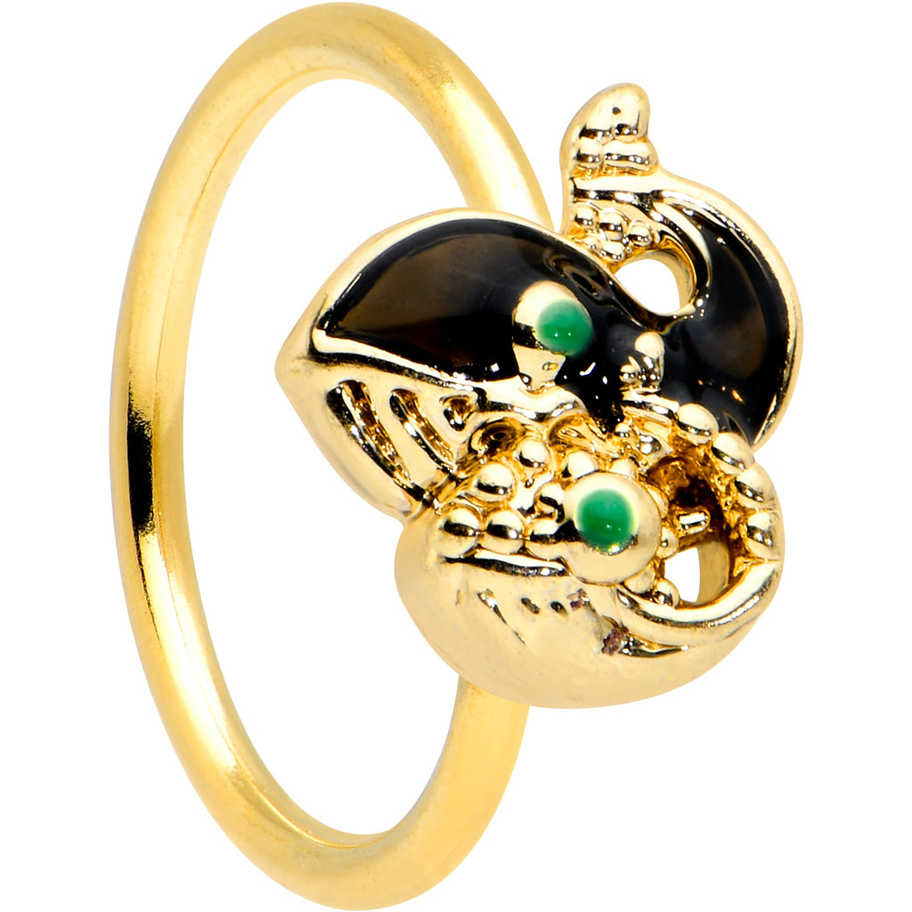 BodyCandy 20G 5/16 Gold Tone Mom Baby Orca Whale Nose Hoop — main product shot