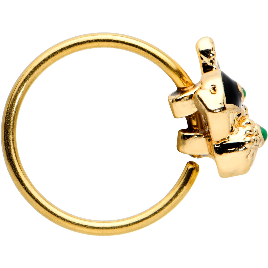 BodyCandy 20G 5/16 Gold Tone Mom Baby Orca Whale Nose Hoop — lifestyle context