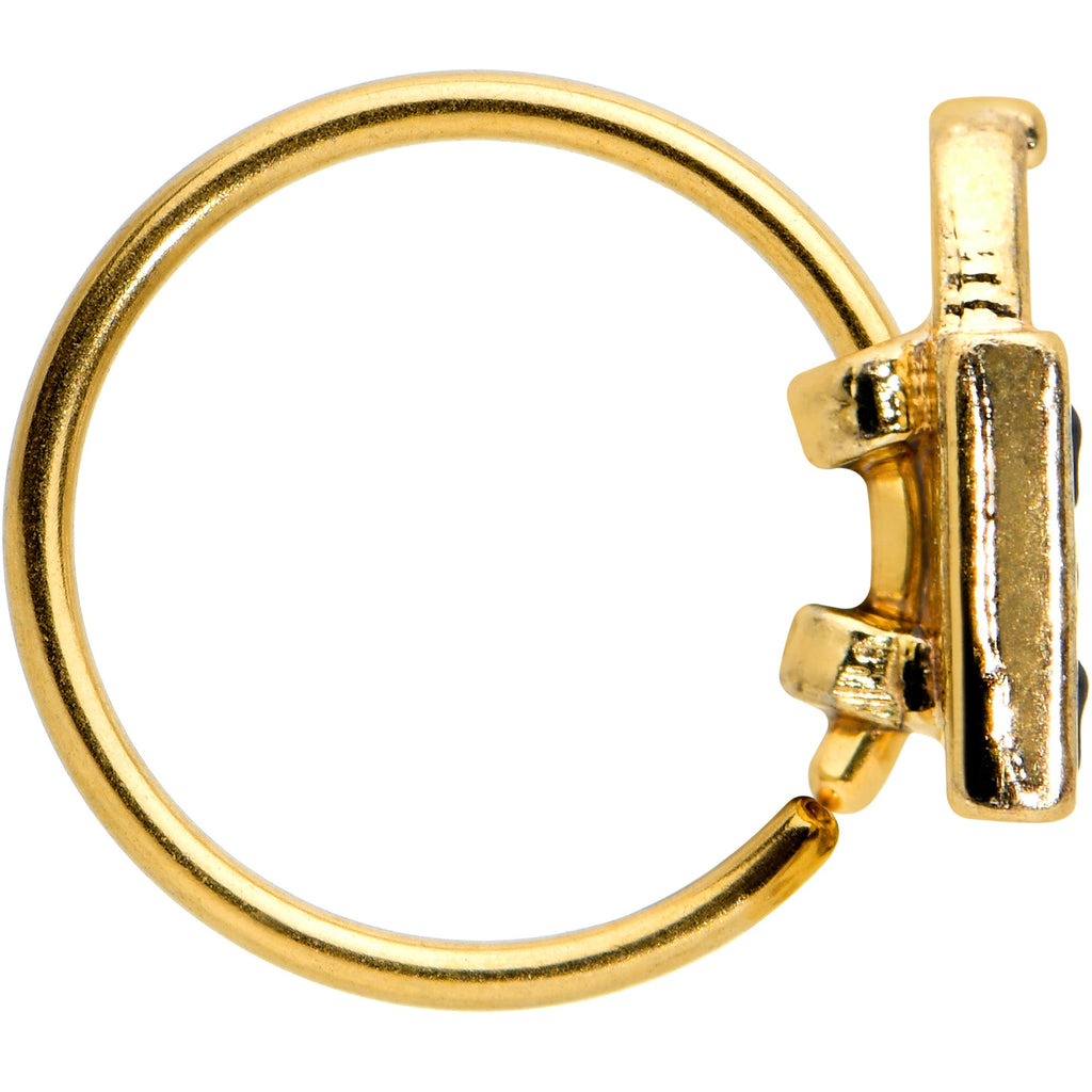 BodyCandy 20G 5/16 Gold Tone Trick or Treat Bag Halloween Nose Hoop — lifestyle context
